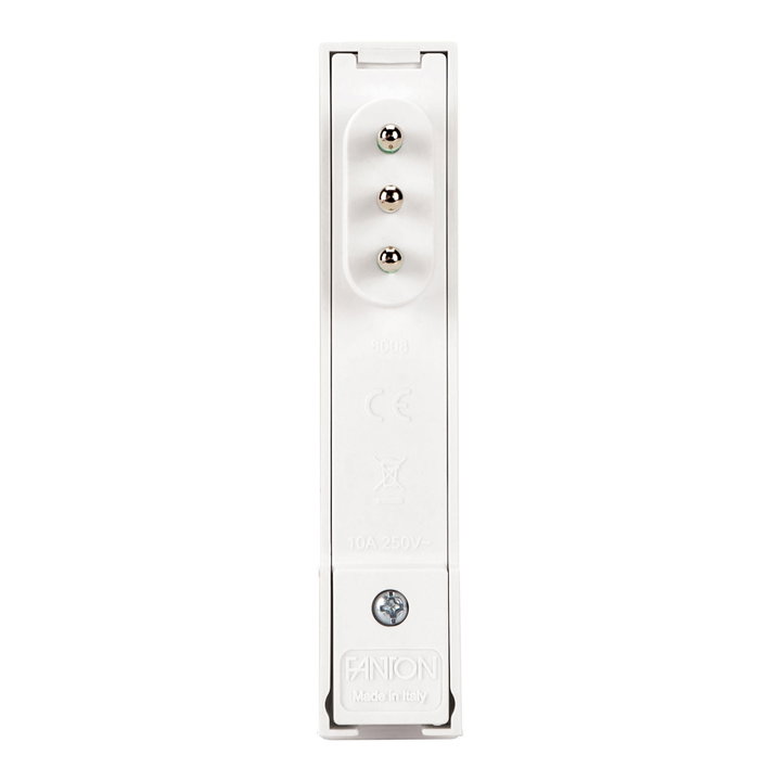 Spina Italiana 10A 2P+T Salvaspazio Super Sottile Smontabile Angolata Bianco - FME IPW-SP10-CL10W