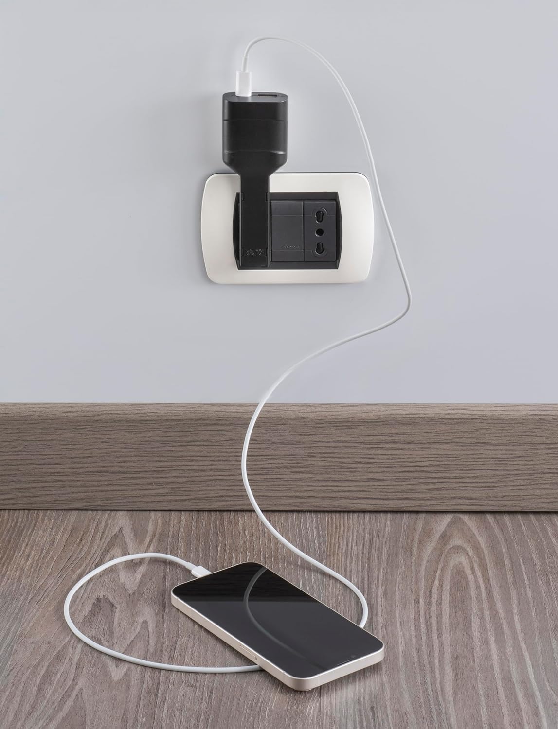Plug USB-A and USB-C 2 P+T 250 V 10 A 20 W Nera - Rosi IPW-SP 10 -FLAB