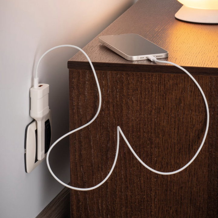 Spina Italiana Ultrapiatta USB-A e USB-C 2P+T 250V 10A 20W Bianca - Rosi IPW-SP10-FLACW