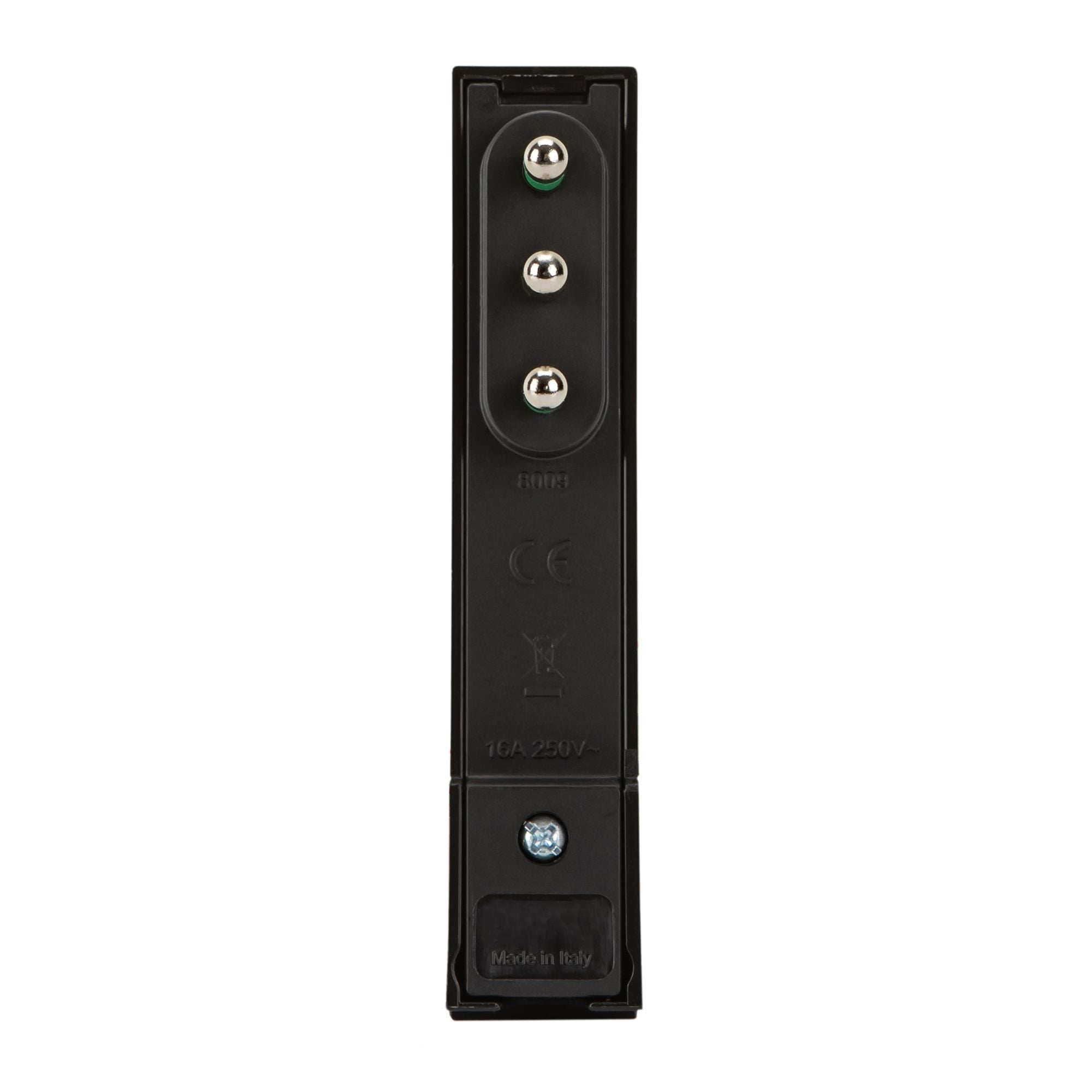 Italian Plug 16 A 2 P+T Space Saver Super Thin Disassembled Black Angle - FME IPW-SP 16 -CL 16 B