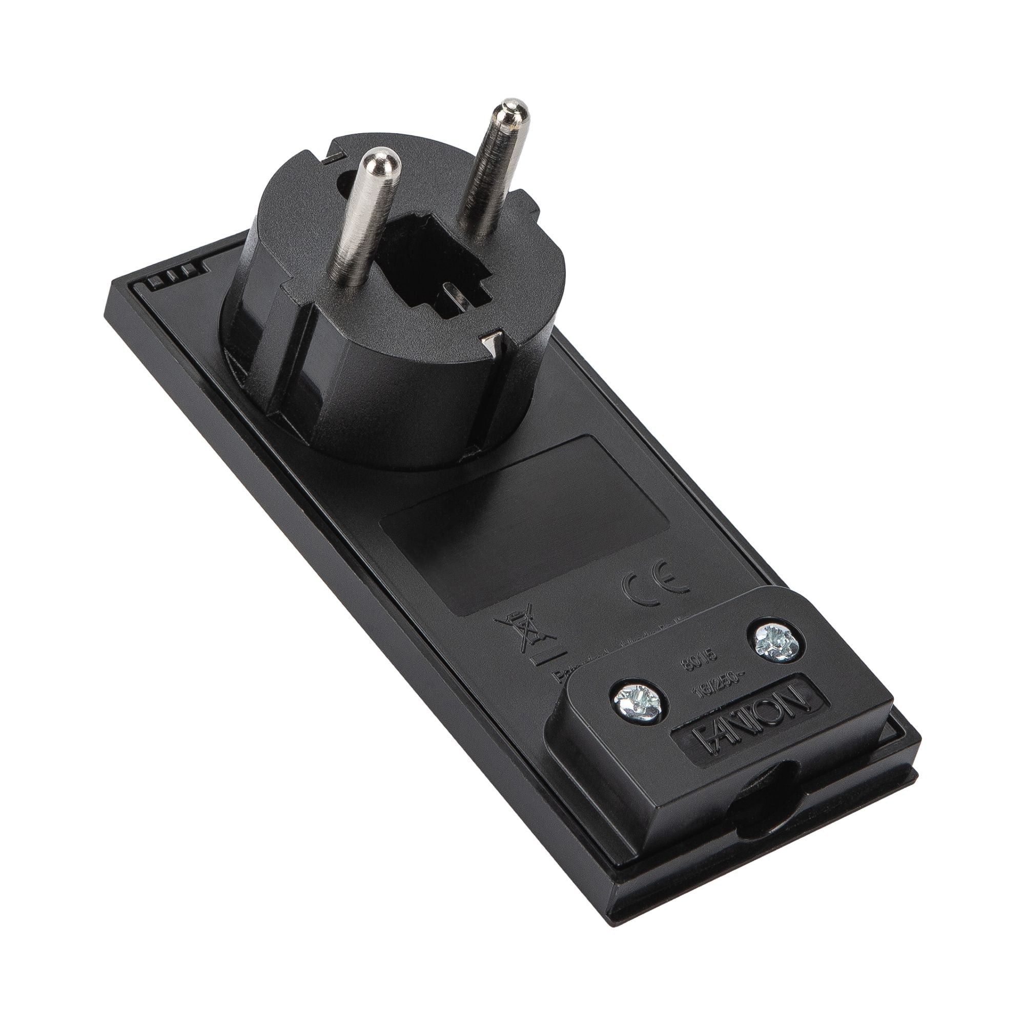 Schuko plug 16 A 2 P+T Space saver Super Thin Disassembled Black Angle - FME IPW-SP 16 -CL 16 BS