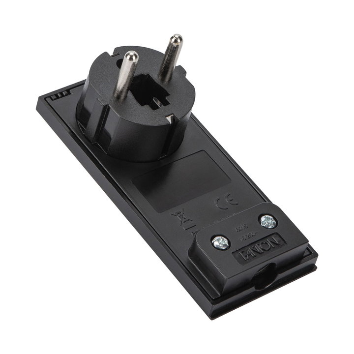 Spina Schuko 16A 2P+T Salvaspazio Super Sottile Smontabile Angolata Nero - FME IPW-SP16-CL16BS