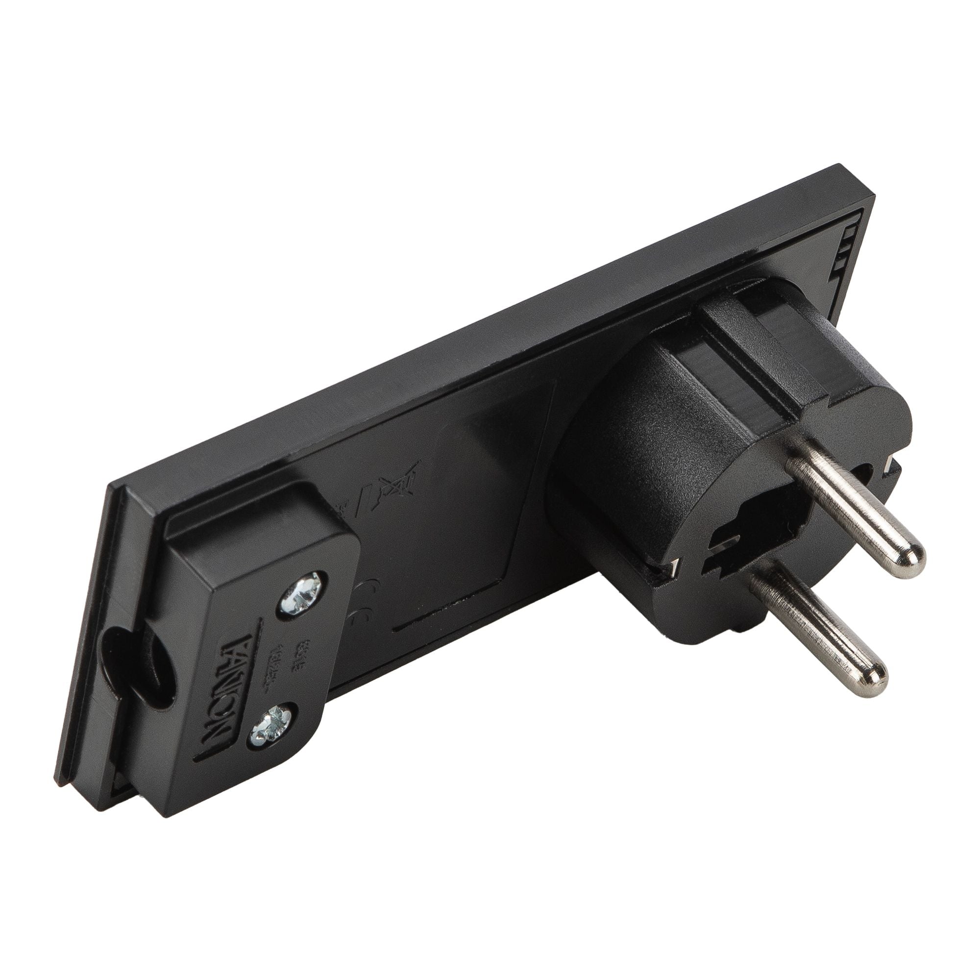 Schuko plug 16 A 2 P+T Space saver Super Thin Disassembled Black Angle - FME IPW-SP 16 -CL 16 BS