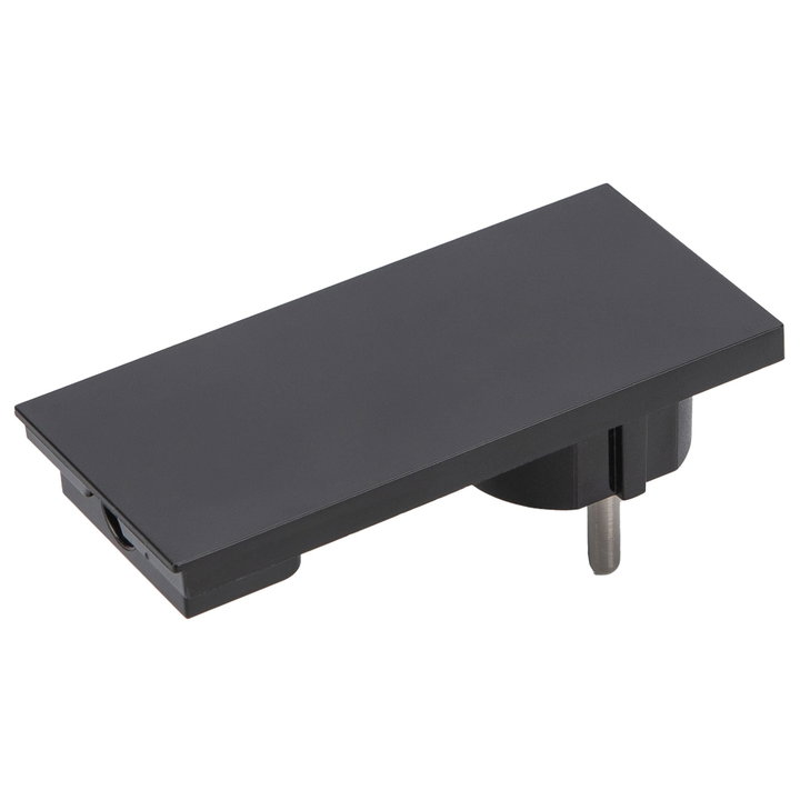 Spina Schuko 16A 2P+T Salvaspazio Super Sottile Smontabile Angolata Nero - FME IPW-SP16-CL16BS