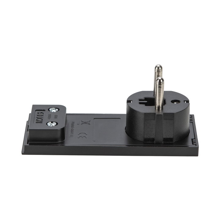 Spina Schuko 16A 2P+T Salvaspazio Super Sottile Smontabile Angolata Nero - FME IPW-SP16-CL16BS