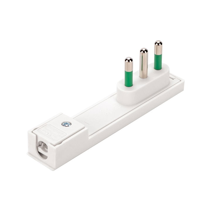 Spina Italiana 16A 2P+T Salvaspazio Super Sottile Smontabile Angolata Bianco - FME IPW-SP16-CL16W