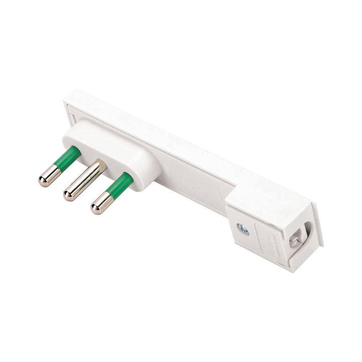 Spina Italiana 16A 2P+T Salvaspazio Super Sottile Smontabile Angolata Bianco - FME IPW-SP16-CL16W