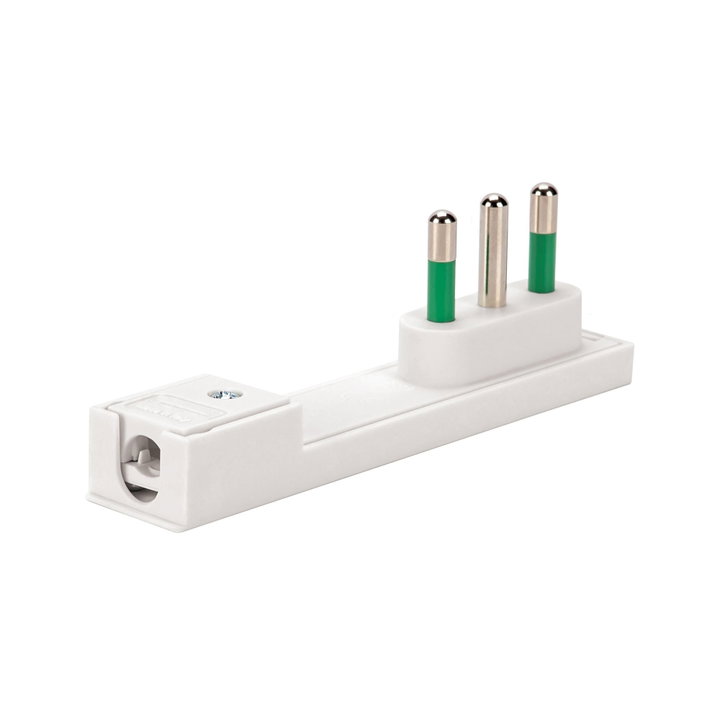 Spina Italiana 16A 2P+T Salvaspazio Super Sottile Smontabile Angolata Bianco - FME IPW-SP16-CL16W