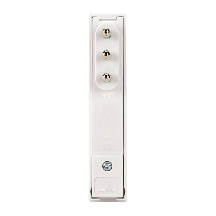 Spina Italiana 16A 2P+T Salvaspazio Super Sottile Smontabile Angolata Bianco - FME IPW-SP16-CL16W