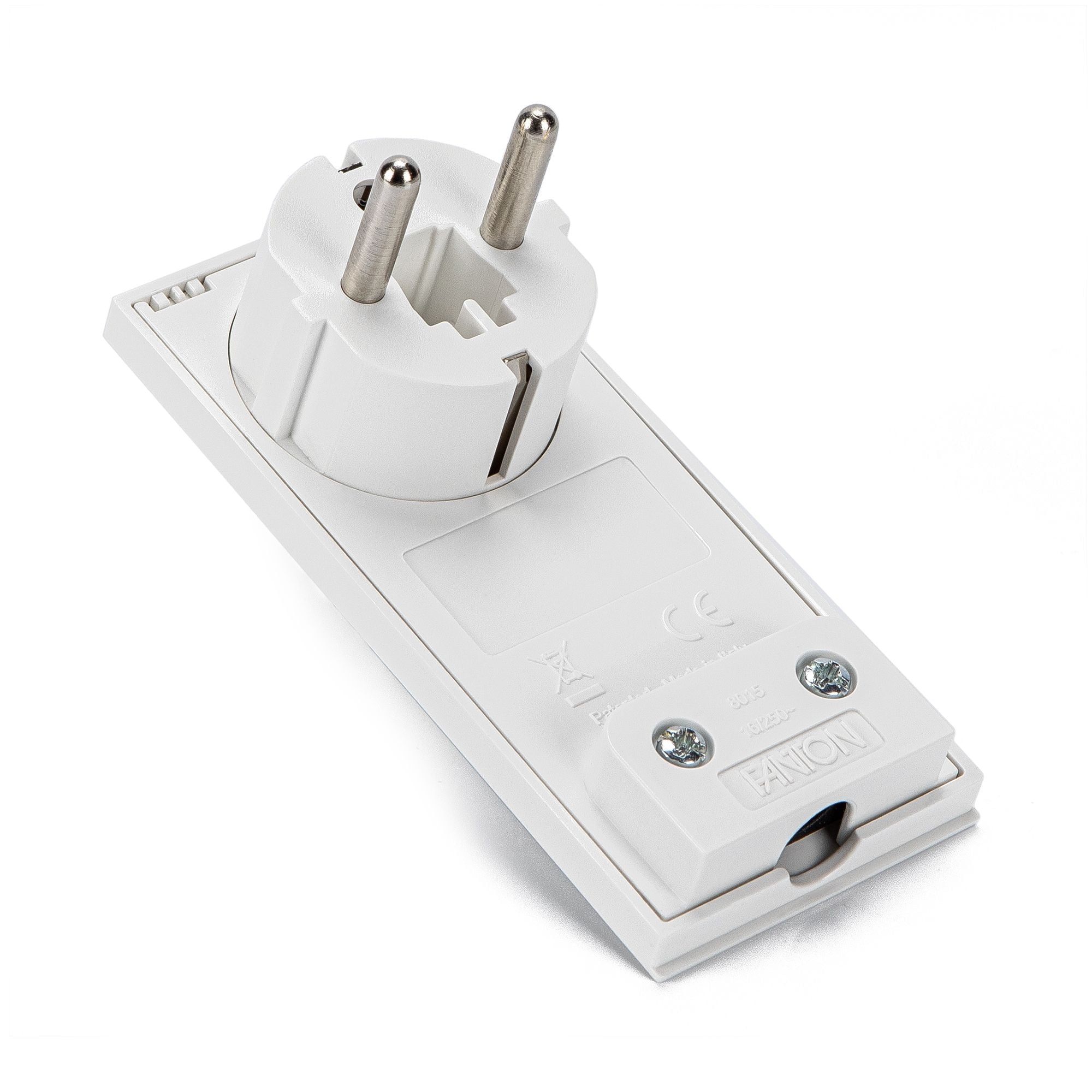 Schuko plug 16 A 2 P+T Space saver Super Thin Demountable Angle White - FME IPW-SP 16 -CL 16 WS