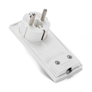 Spina Schuko 16A 2P+T Salvaspazio Super Sottile Smontabile Angolata Bianco - FME IPW-SP16-CL16WS