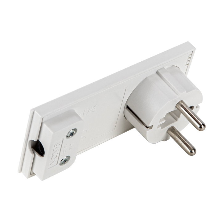 Spina Schuko 16A 2P+T Salvaspazio Super Sottile Smontabile Angolata Bianco - FME IPW-SP16-CL16WS