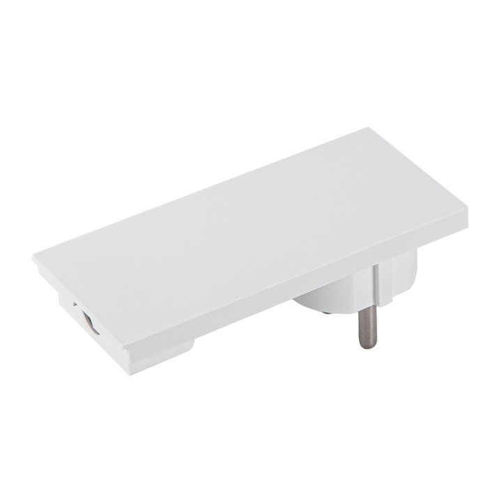 Spina Schuko 16A 2P+T Salvaspazio Super Sottile Smontabile Angolata Bianco - FME IPW-SP16-CL16WS