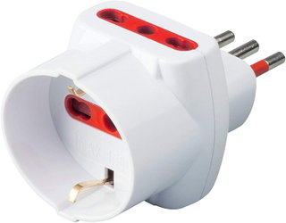 Adattatore Triplo Spina 2P+T 2 Prese Bipasso e 1 Schuko - Rosi IPW-TRP10-2B1SW