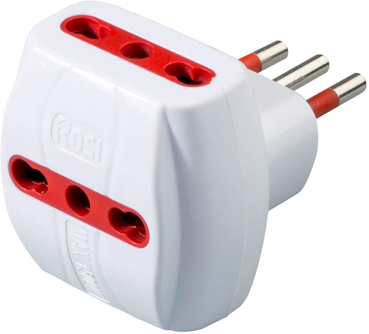Adattatore Triplo Spina 2P+T Presa Bipasso 2P+T - Rosi IPW-TRP10-3BW