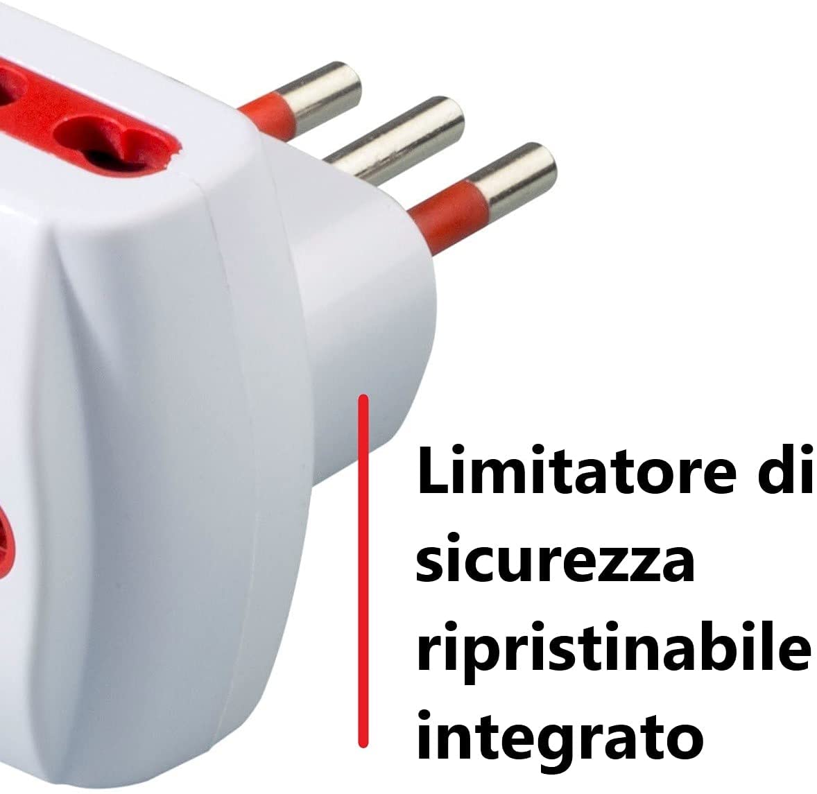 Adattatore Triplo Spina 2P+T Presa Bipasso 2P+T - Rosi IPW-TRP10-3BW