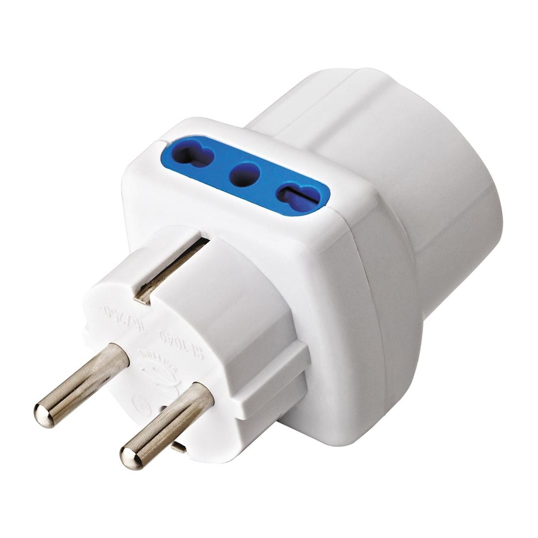 Adattatore Triplo Spina Schuko a Prese Bipasso con Schuko Bianco - Techly IPW-TRP1040