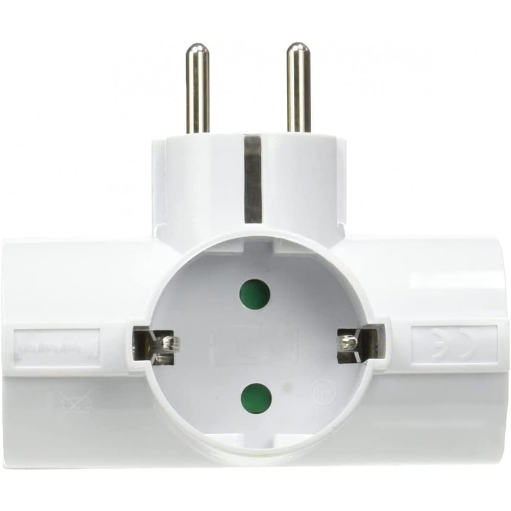 Adattatore Triplo Schuko Spina 2P+T 3 Prese 16A Bianco - FME IPW-TRP16-3S