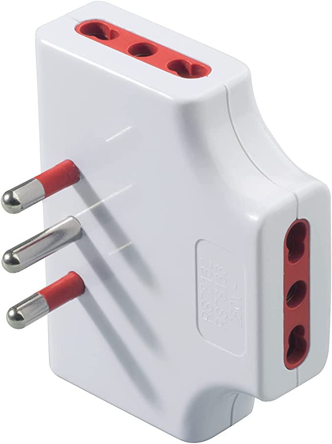Adattatore Triplo Extrapiatto 3 Prese 10/16A 2P+T Bianco - Rosi IPW-TRP16-FLW