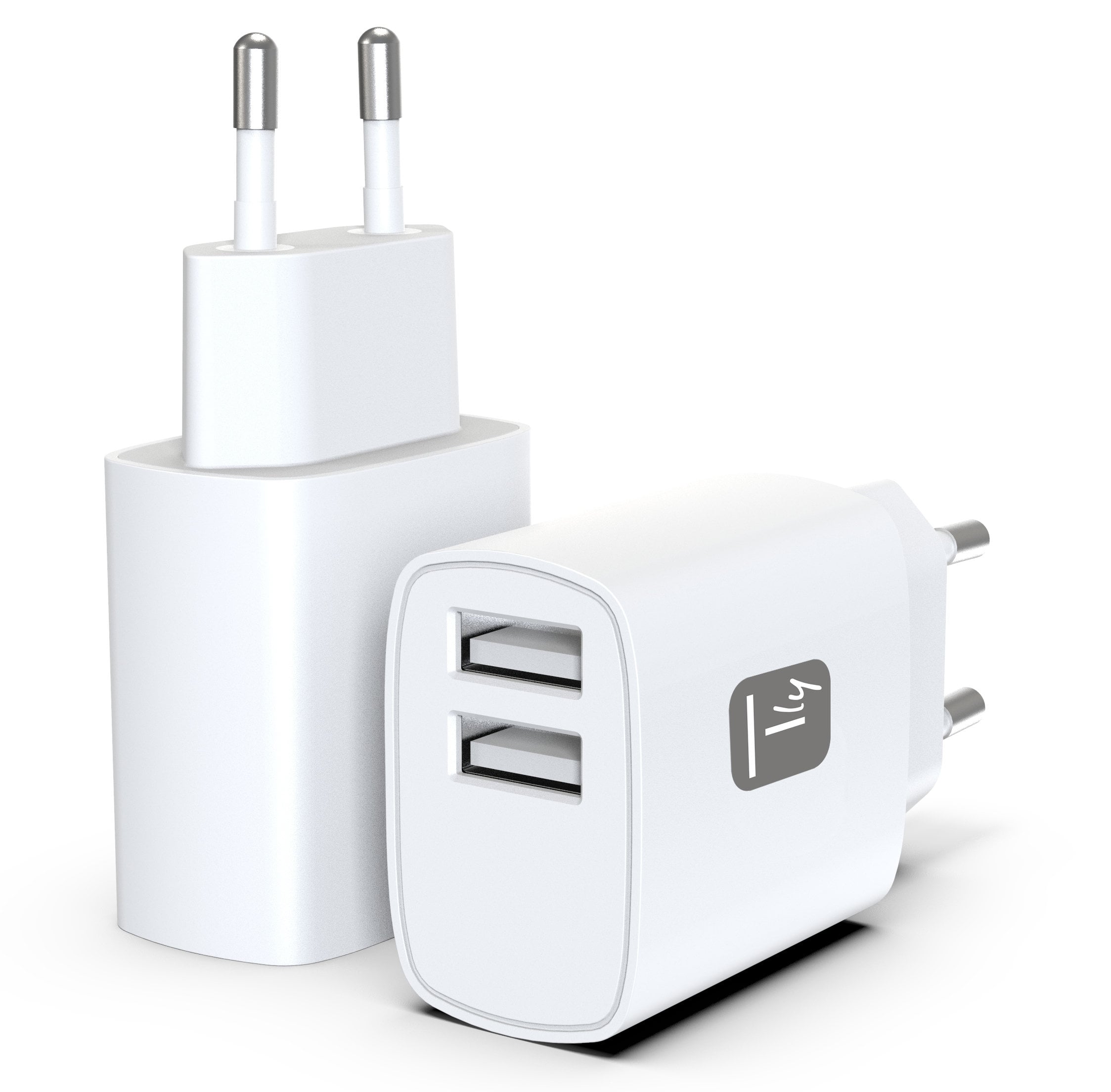 Caricatore Alimentatore 2x USB-A 12W da Muro - Techly IPW-USB-12W2A2