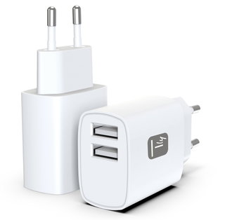 Caricatore Alimentatore 2x USB-A 12W da Muro - Techly IPW-USB-12W2A2