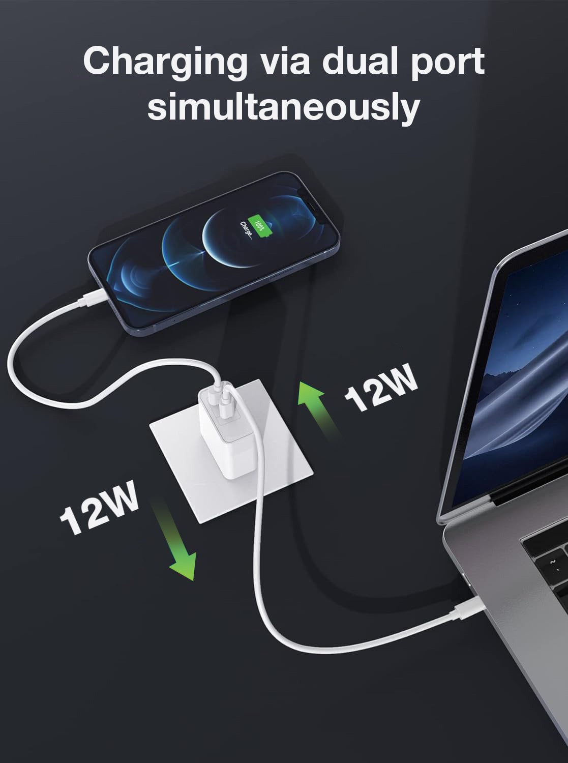 Caricatore Alimentatore 2x USB-A 12W da Muro - Techly IPW-USB-12W2A2