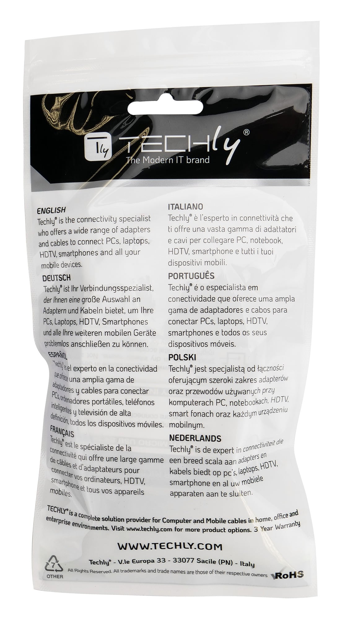 Caricabatterie Alimentatore Micro USB 5V 1A per Smartphone Tablet Nero - Techly IPW-USB-1AMBK