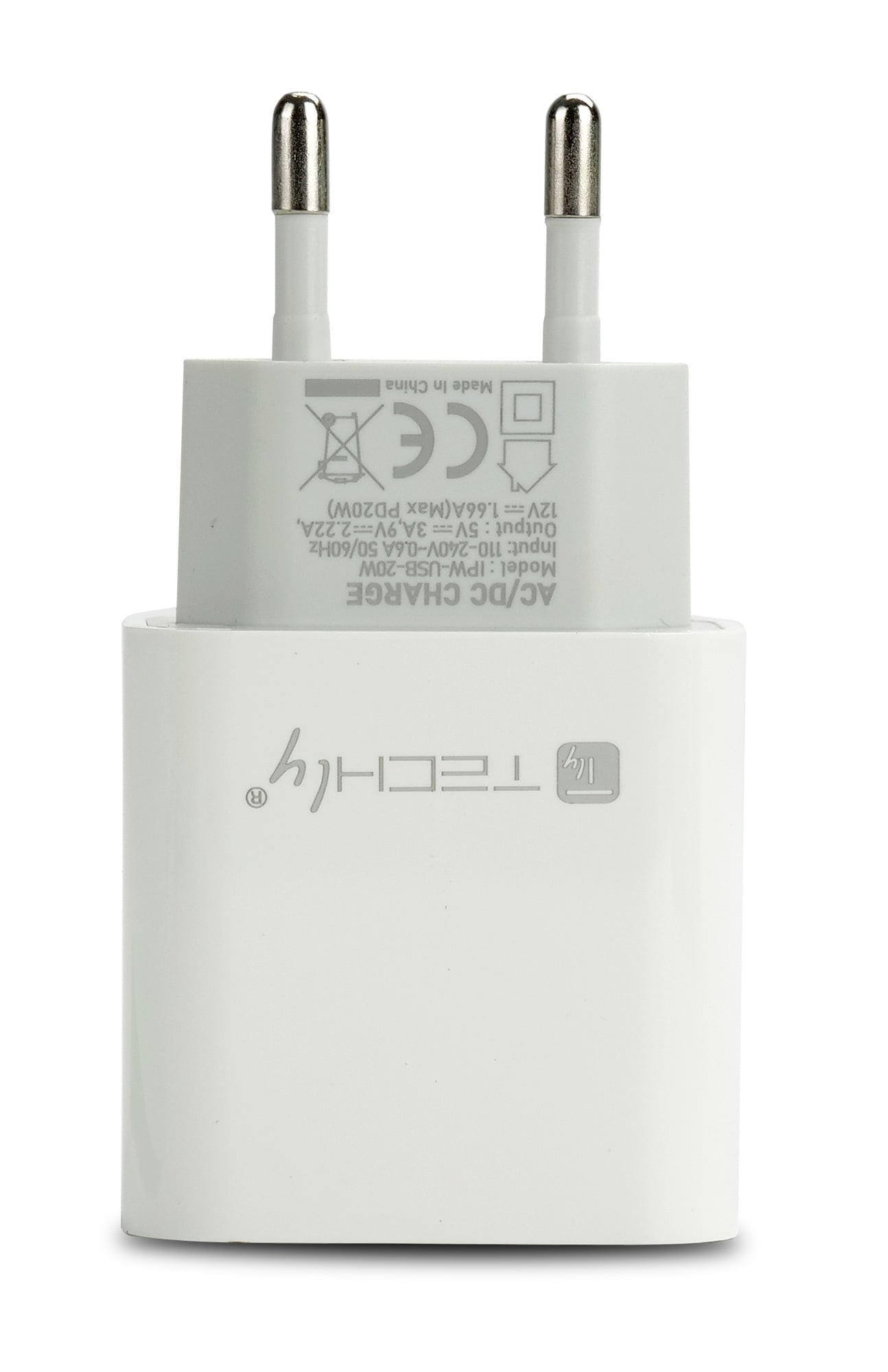 Caricatore Alimentatore USB-C™ da Muro 20W PD per Smartphone o Tablet - Techly IPW-USB-20W