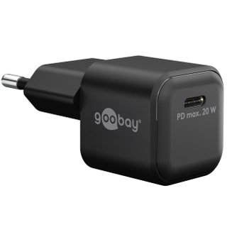 Alimentatore USB-C PD GaN Nano 20W 3A Nero - Goobay IPW-USB-20WQB3
