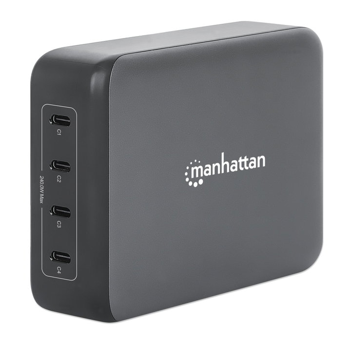 Stazione Ricarica USB-C PD 4 Porte GaN 240W - Manhattan IPW-USB-240W