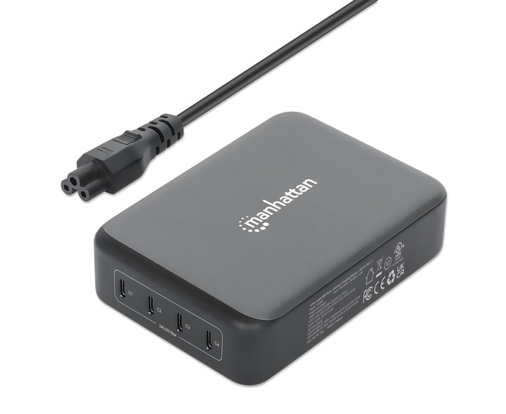 Stazione Ricarica USB-C PD 4 Porte GaN 240W - Manhattan IPW-USB-240W