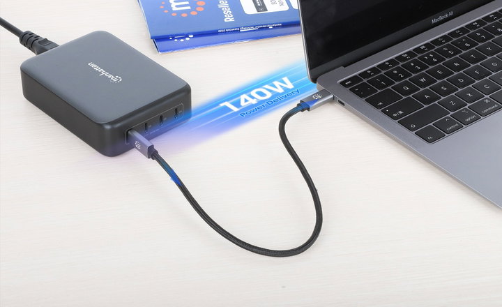 Stazione Ricarica USB-C PD 4 Porte GaN 240W - Manhattan IPW-USB-240W