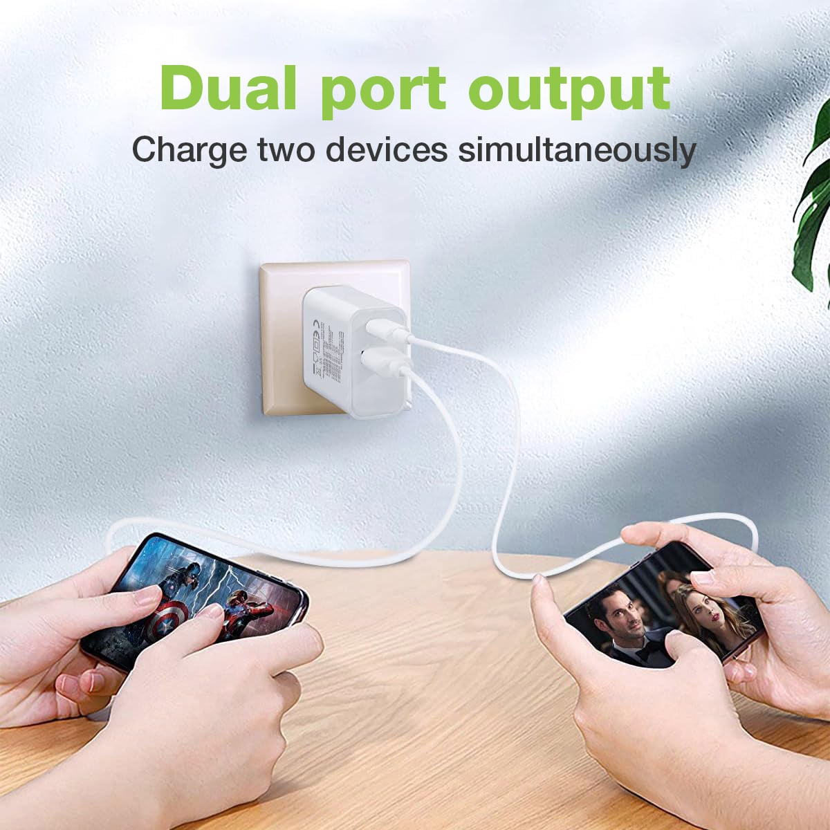 Caricatore Alimentatore GaN USB-C™ 30W e USB-A QC3.0 da Muro - Techly IPW-USB-30WACG