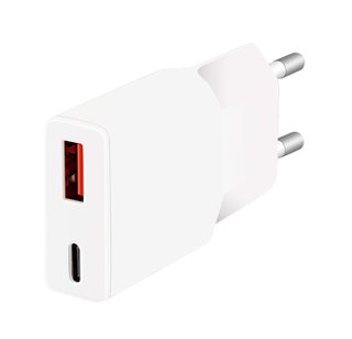 Charger GaN USB-C PD + USB-A QC from Wall 30 W White - Logilink IPW-USB- 30 WACL