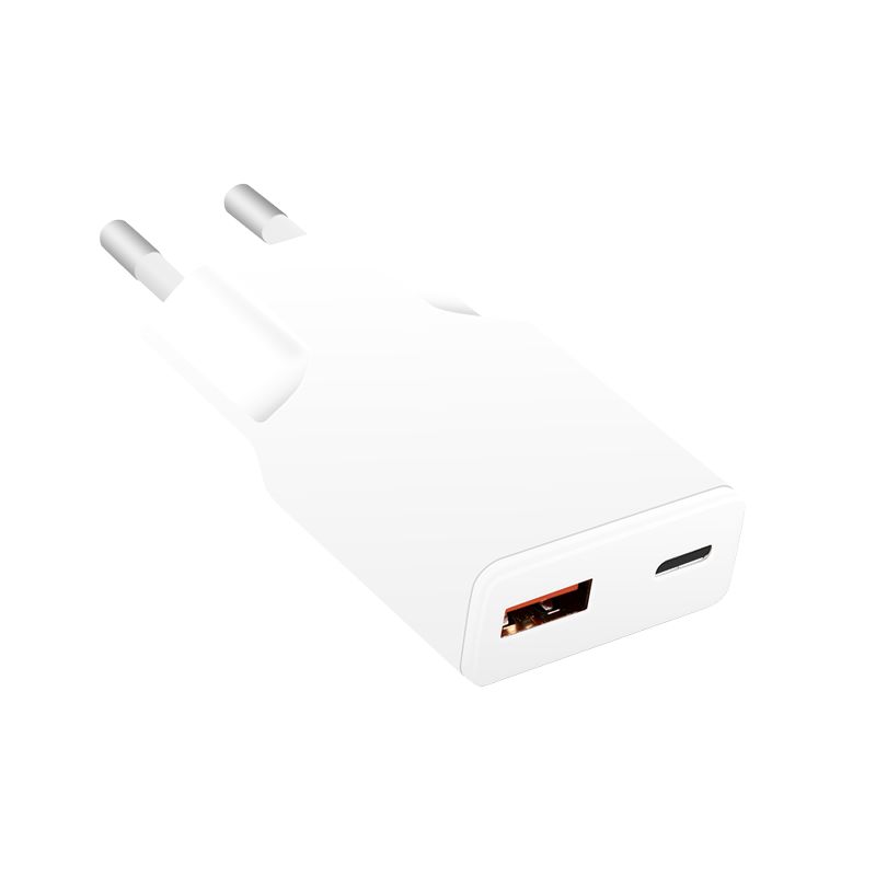 Caricatore Alimentatore GaN USB-C™ (PD) + USB-A (QC) da Muro 30W Bianco - Logilink IPW-USB-30WACL