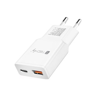 Caricatore da muro USB-C 30W e USB-A QC - Techly IPW-USB-30WACLT