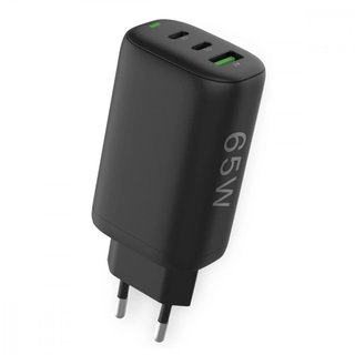 USB-A GaN charger and 2 USB-C ports Power Delivery 65 W black - Fontastic IPW-USB- 3 P 65 W