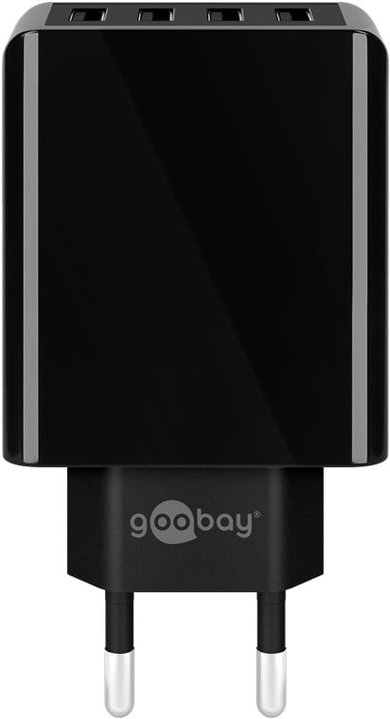 USB wall charger to 4 routes 30 W, black - Goobay IPW-USB- 4 PA 30 WB