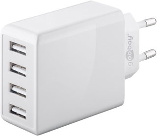 USB wall charger to 4 routes 30 W, white - Goobay IPW-USB- 4 PA 30 WW