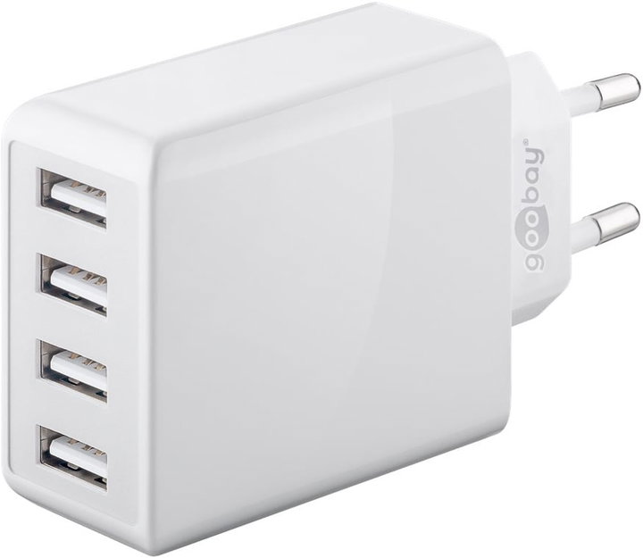 USB wall charger to 4 routes 30 W, white - Goobay IPW-USB- 4 PA 30 WW