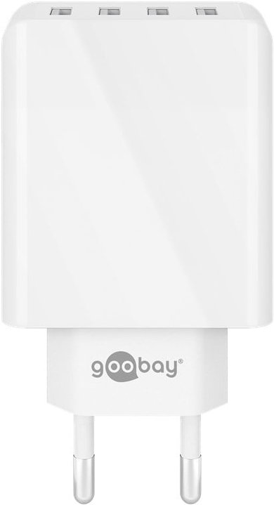 USB wall charger to 4 routes 30 W, white - Goobay IPW-USB- 4 PA 30 WW