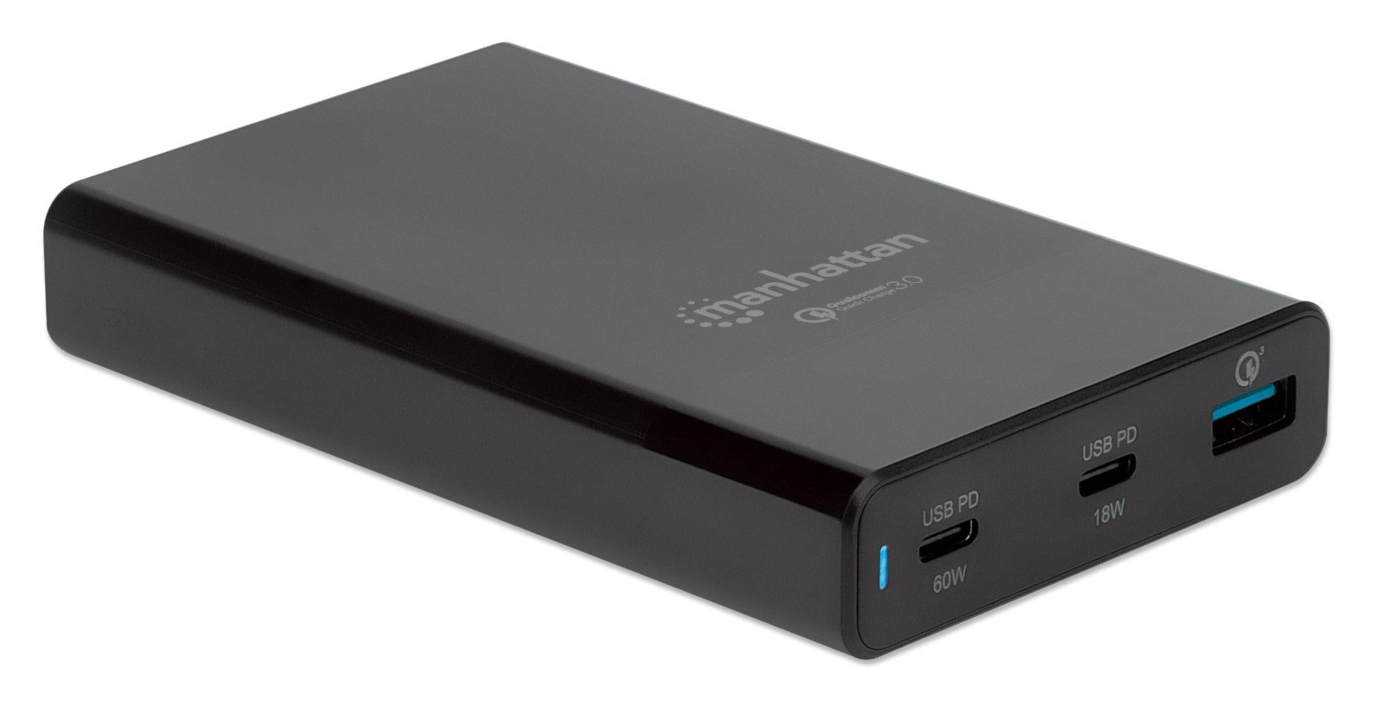 USB-C charging station PD 65 W 3 black doors - Manhattan IPW-USB- 65 W