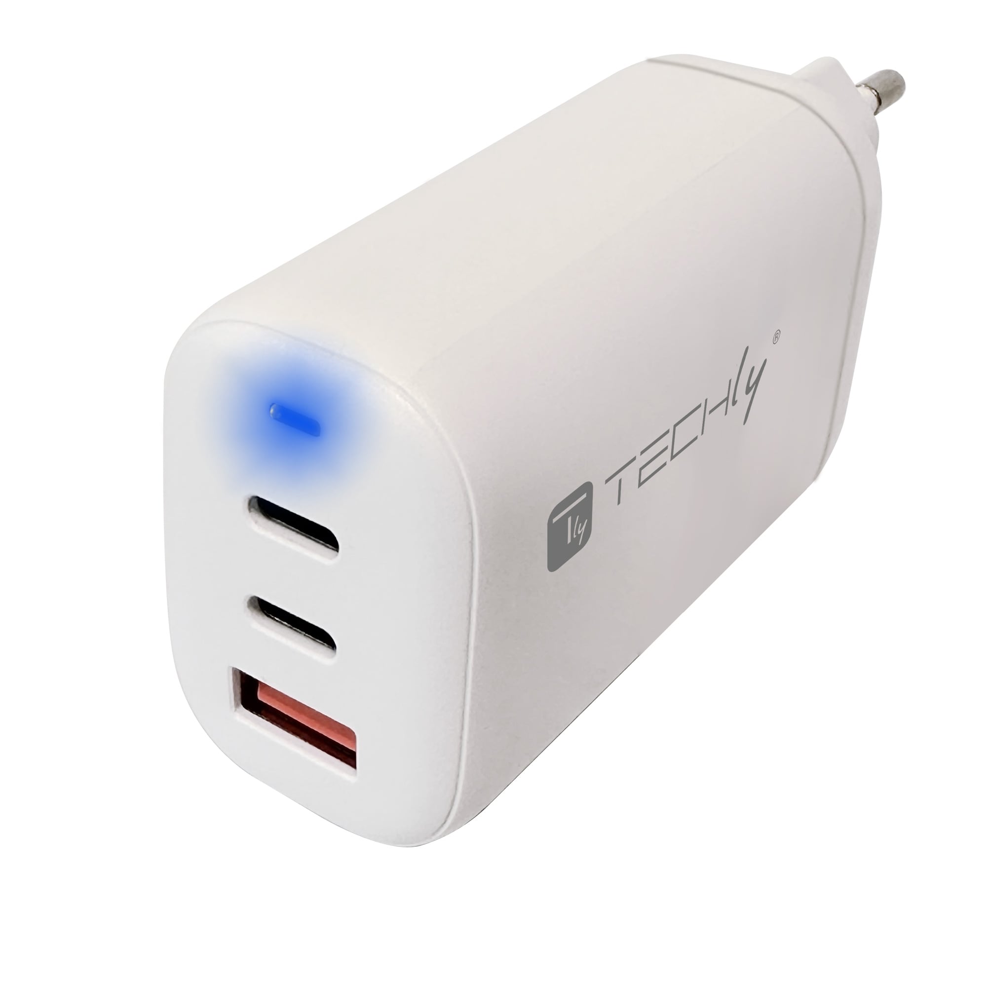 Caricatore Alimentatore 2 porte USB-C™ e 1 USB-A da Muro 65W - Techly IPW-USB-65W2C1A