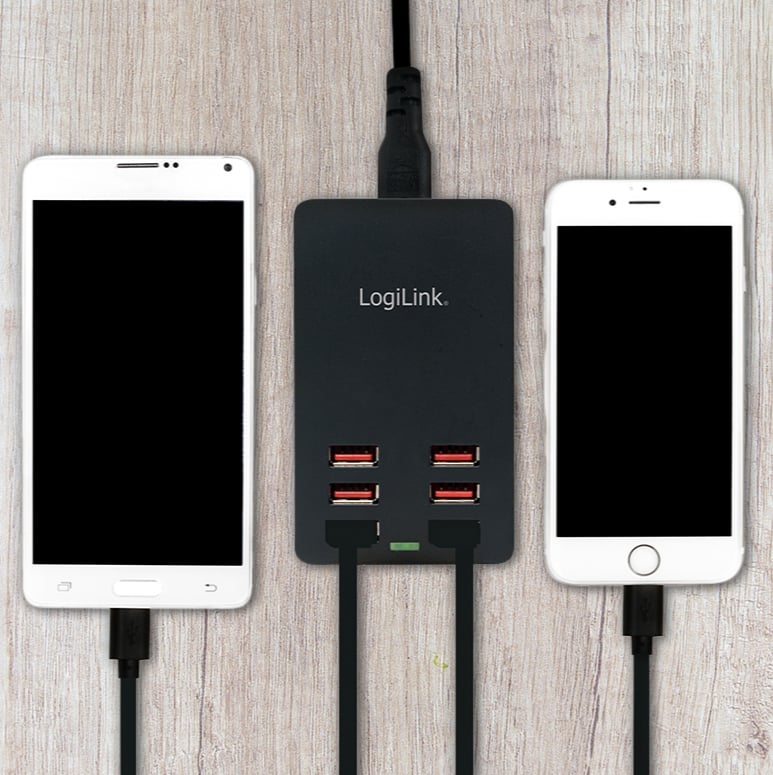 Caricatore da Tavolo a 6 porte USB 32W Nero - Logilink IPW-USB-6P32W