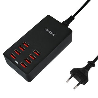 8 USB 44 W Black Table Charger - Logilink IPW-USB- 8 P 44 W