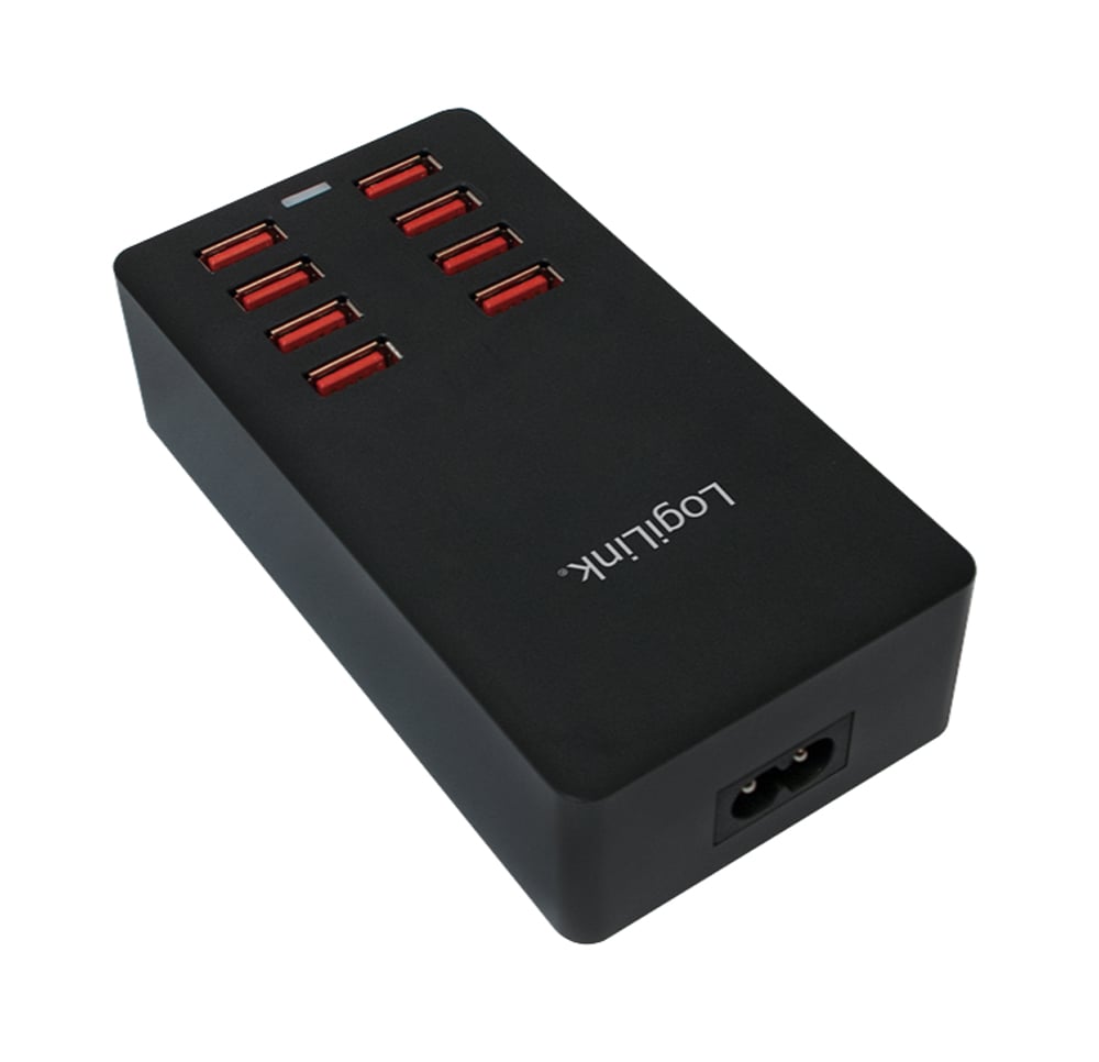 Caricatore da Tavolo a 8 porte USB 44W Nero - Logilink IPW-USB-8P44W