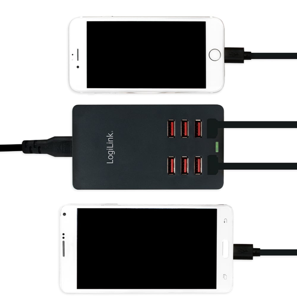 Caricatore da Tavolo a 8 porte USB 44W Nero - Logilink IPW-USB-8P44W