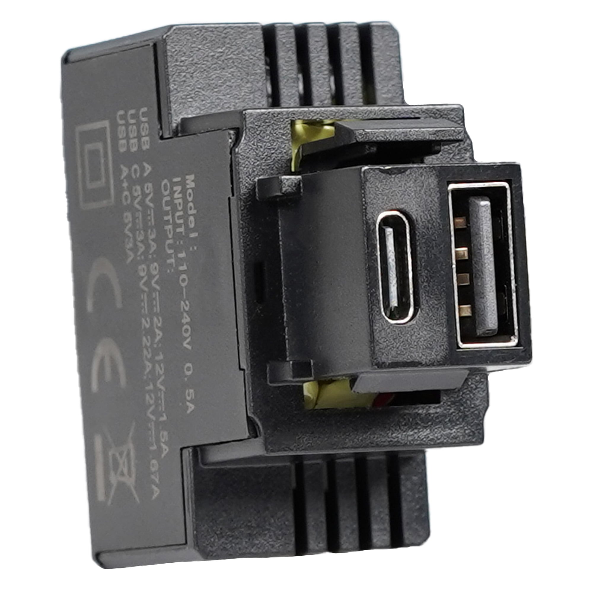 Compact Power Supply from Incasso Keystone USB-A and USB-C 20 W 5 - 12 V Black - FME IPW-USB-AC 3 AB
