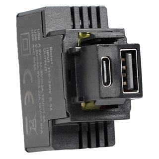 Compact Power Supply from Incasso Keystone USB-A and USB-C 20 W 5 - 12 V Black - FME IPW-USB-AC 3 AB