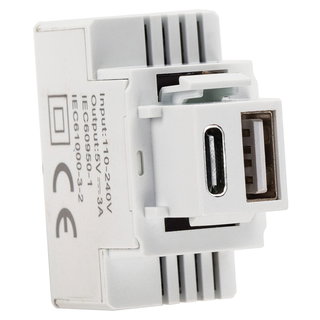 Compact Power Supply from USB-A and USB-C Keystone 20 W 5 - 12 V White - FME IPW-USB-AC 3 AW